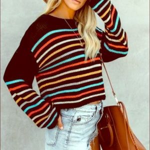 Striped knit sweater